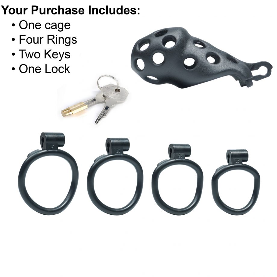 PolkaDot Chastity Cage Black Chastity Boutique