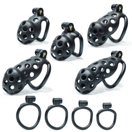 Black Chastity Cage Holes