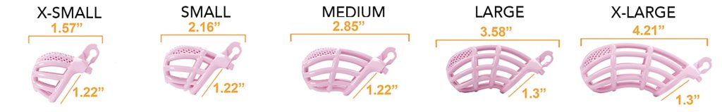 pink chastity device sizes