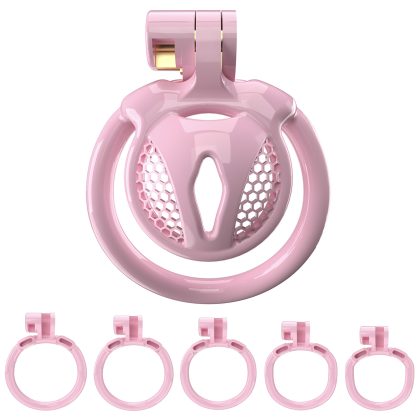 flat pink chastity cage