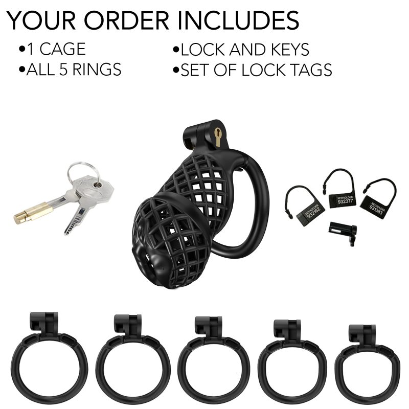 black chastity cage